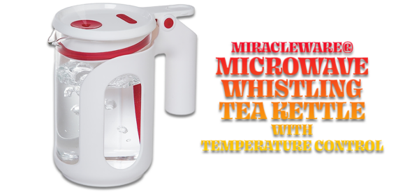 MiracleWare® Microwave Whistling Tea Kettle, 25oz